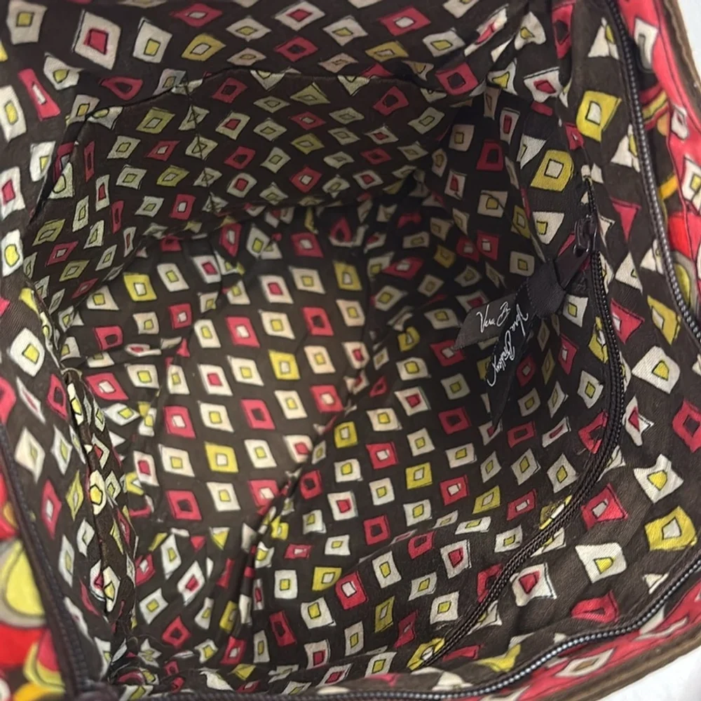 VERA BRADLEY PUCCINI (retired print) tote bag satchel multi pockets brown orange - Picture 11 of 17